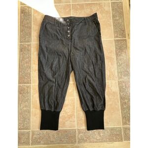 Fried Rice NYC Black cotton Fly Button denim‎ pant Women Size M